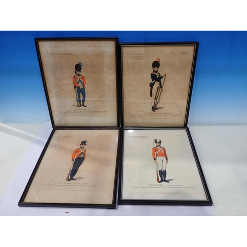 389 - Thirteen framed Prints of early 19th Century London Volunteer Regiments, a framed Photograph of Boer... 