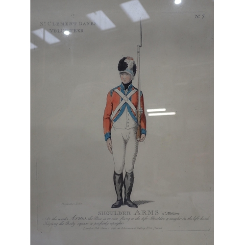 389 - Thirteen framed Prints of early 19th Century London Volunteer Regiments, a framed Photograph of Boer... 