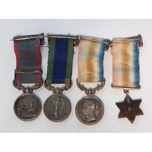 400 - A group of four Victorian Miniature Medals comprising; Army of the Punjab Medal with bars 'Chilianwa... 