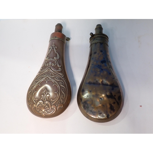 449 - Two Powder Flasks, a Powder Horn by Hawkesley, and a Pattern 1897 Ammunition Bandolier A/F