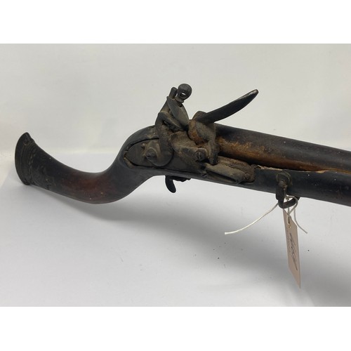 446A - A 19th Century flintlock Jezail A/F 5ft 1in L