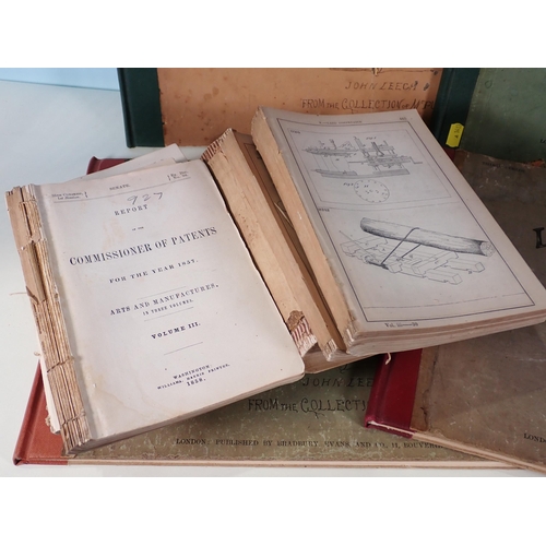 11 - Box of Commissioner of Patents Reports and four Punch 'Pictures of Life & Character' Volumes