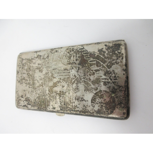 117 - A Chinese silver Cigarette Case engraved figure in landscape, etc, 190gms, marked ZEESUNG