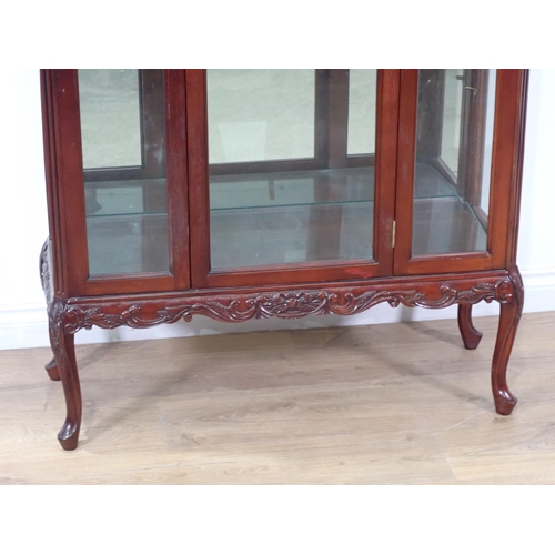 14 - A Victorian style mahogany Display Cabinet with single door enclosing adjustable glass shelves 5ft 7... 