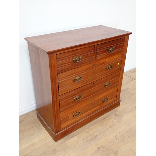 236 - A late Victorian walnut Chest of two short and three long drawers on plinth base 3ft 4in W x 3ft 3in... 