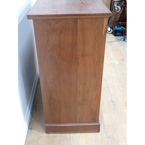 236 - A late Victorian walnut Chest of two short and three long drawers on plinth base 3ft 4in W x 3ft 3in... 