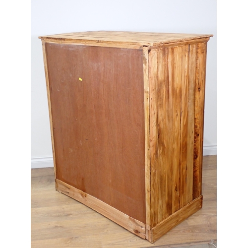 248 - A rustic pine two door Cupboard 3ft 10in H x 3ft 3in W