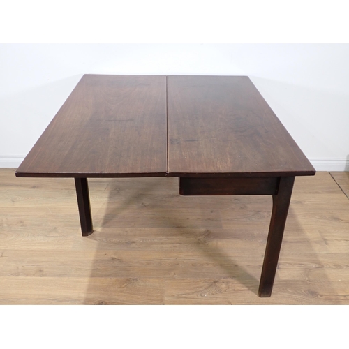 255 - A 19th Century Table with one dropleaf on chamfered squared supports, 4ft W