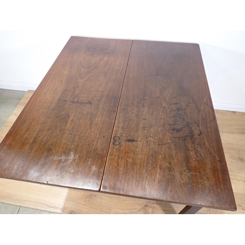 255 - A 19th Century Table with one dropleaf on chamfered squared supports, 4ft W