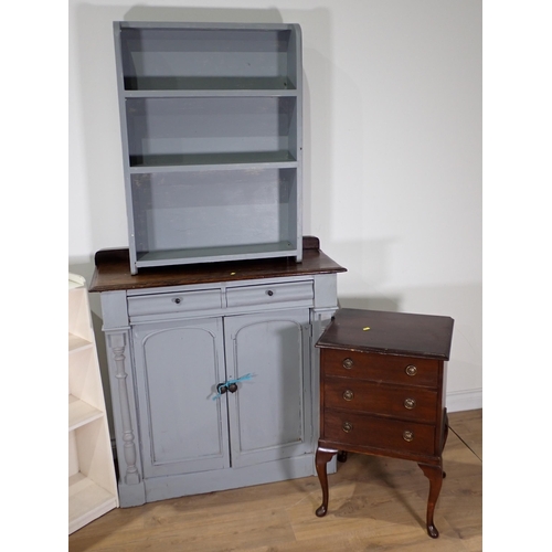 30 - A grey painted Chiffonier 2ft 10