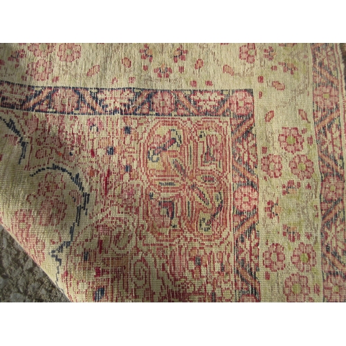 309 - An old woollen Persian Rug with floral central design within tramline borders 6ft L x 4ft 3in W, a s... 