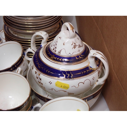 327 - A 19th Century Teaset with blue and gilt decoration