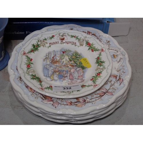 332 - A quantity of Wedgwood Jasperware Plates, Collector's Plates, Brambly Hedge Plates