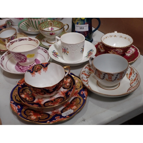 353 - A 19th Century Anstice, Horton & Rose Cup and Saucer, Meissen Cabinet Cup and Saucer, Noritake Cup a... 