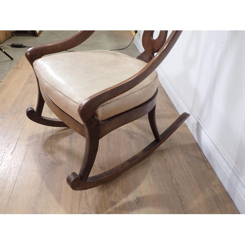 38 - A mahogany open Rocking Chair A/F