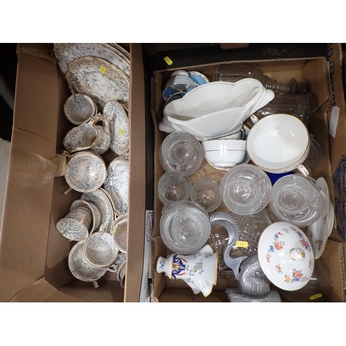 380 - Four boxes of ceramics and glassware including Tea Service