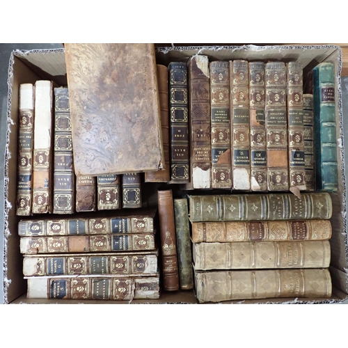 42 - Three Boxes of leather bound Antiquarian Books including, 