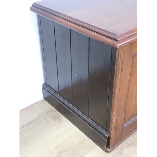 43 - A mahogany Cupboard with pair of panelled doors, one side and the back also panelled 2ft 9