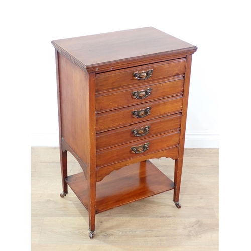 449 - An Edwardian walnut sheet music Cabinet