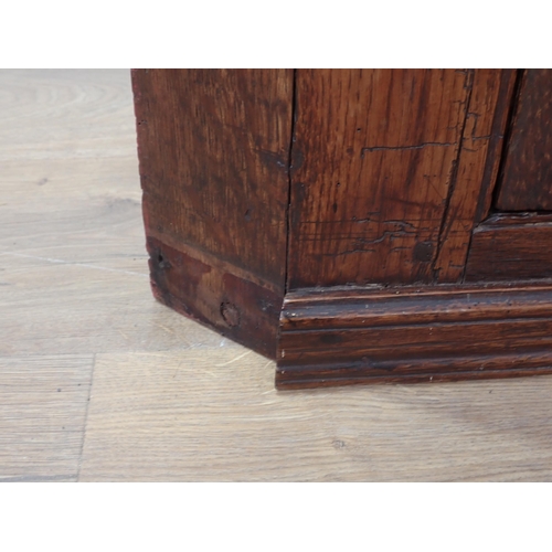 455 - An antique oak hanging Corner Cupboard 3ft 3in W x 2ft 9in W