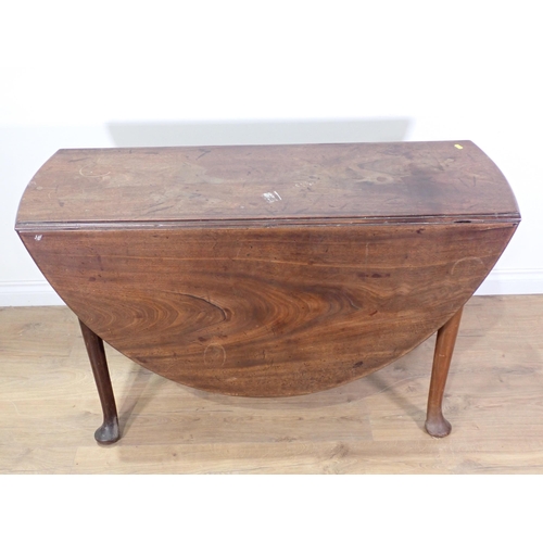 485 - A Georgian mahogany dropleaf Table on pad feet 3ft 11in W x 2ft 4in H