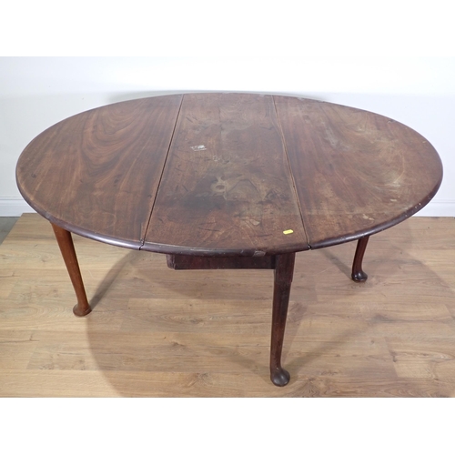 485 - A Georgian mahogany dropleaf Table on pad feet 3ft 11in W x 2ft 4in H