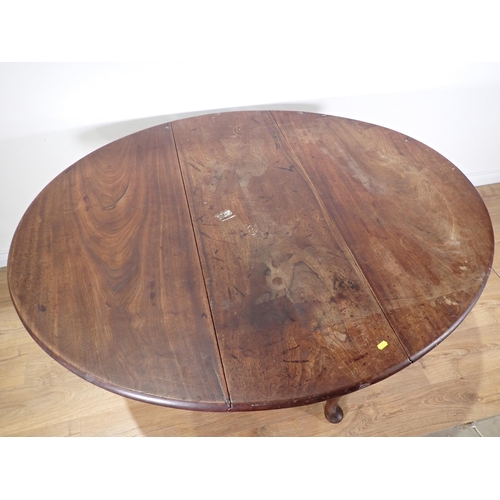 485 - A Georgian mahogany dropleaf Table on pad feet 3ft 11in W x 2ft 4in H