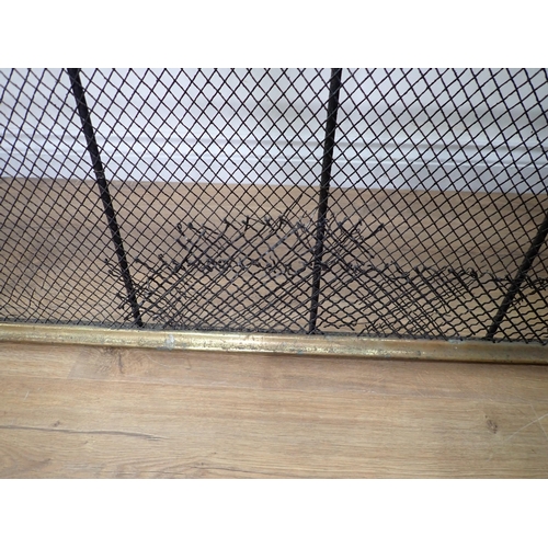 487 - A 19th Century brass and wirework Nursery Fender 4ft 2in W x 2ft 4in H