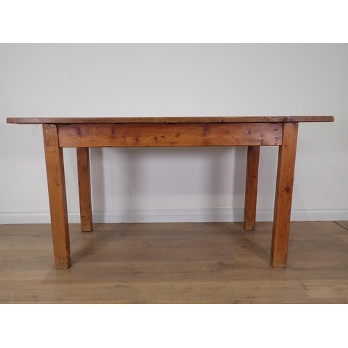 49 - A Rustic pine Kitchen Table 5ft Long x 2ft 6