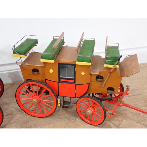 55 - Six painted wooden Carts and Carriages