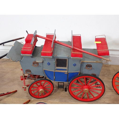 55 - Six painted wooden Carts and Carriages