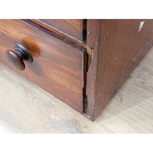 64 - A 19th Century mahogany Chest of three short and three long drawers 3ft 7in W x 2ft 9in H