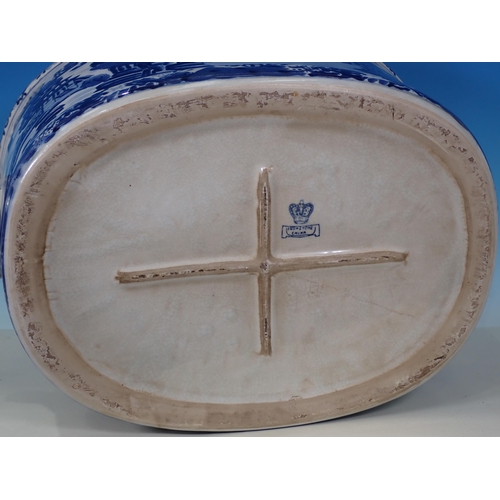 68 - An Ironstone blue and white Footbath 1ft 10in W