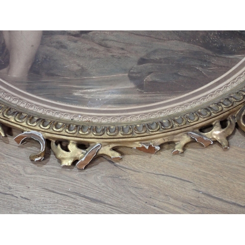 71 - A Regency gilt framed convex Mirror Frame A/F and four other gilt Frames