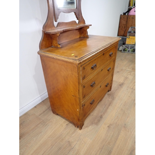 73 - A Victorian stained and painted pine Dressing Chest 5ft 6in H x 2ft 11in W