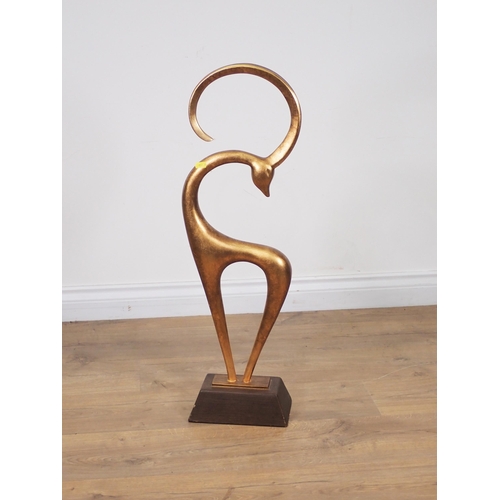 79 - A modern Sculpture of a stylised antelope 2ft 5in H