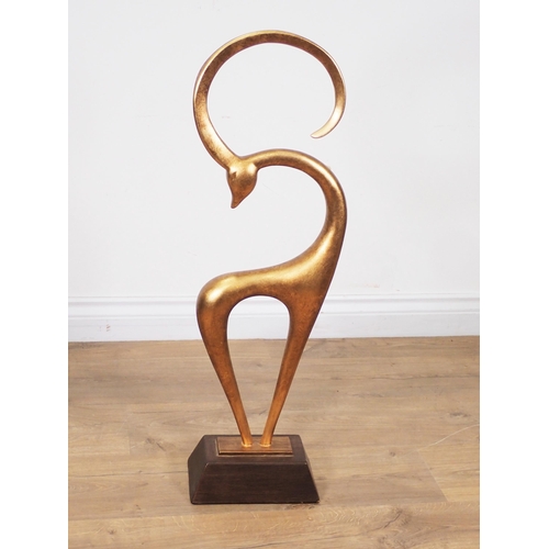 79 - A modern Sculpture of a stylised antelope 2ft 5in H