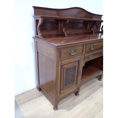 81 - A Victorian mahogany dog kennel Sideboard with raised gallery back fitted four drawers above pair of... 