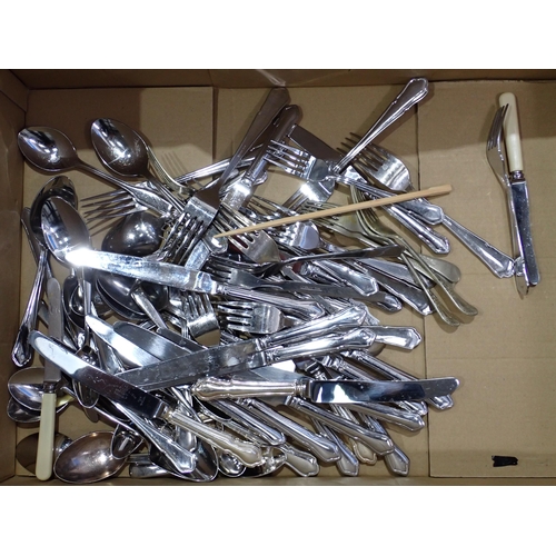 82 - A box of plated Cutlery