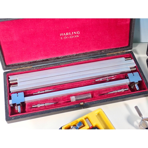 90 - A Harling of London cased Architect's Drawing Set, a Rotring Drawing Set, a Lee Guiness Drawing Set ... 