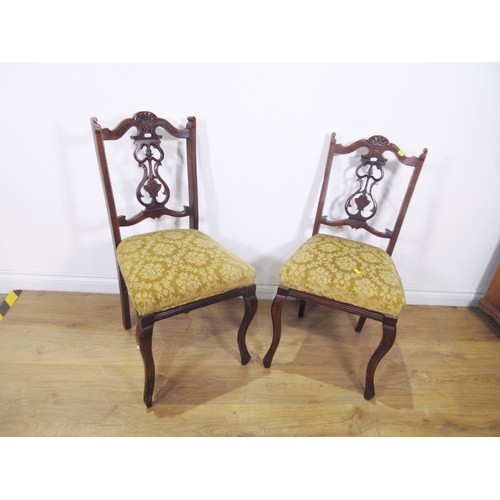 286 - A set of four Victorian walnut Dining Chairs, and a pair of Elbow Chairs