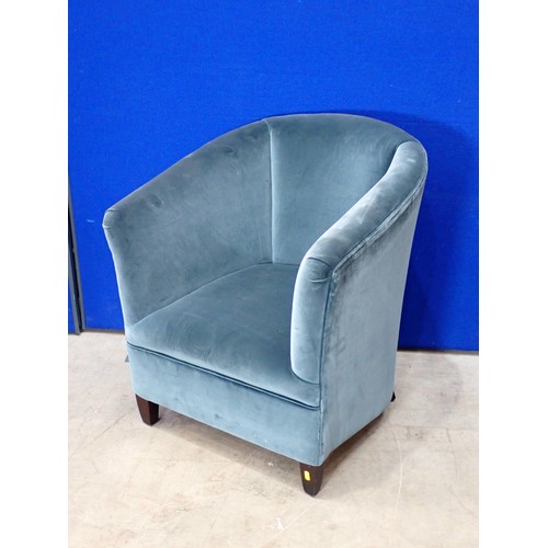 231A - A modern blue upholstered Tub Chair