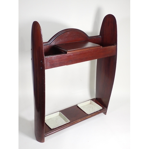 640 - A mahogany Stick Stand with the ends made from wooden propeller blades 2ft 8in H x 2ft 2in W