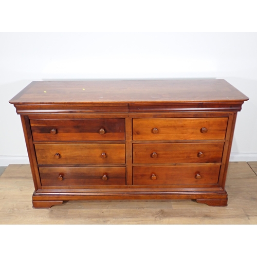 133 - A modern hardwood Chest of six drawers 5ft 3in W x 3ft H