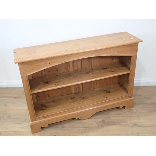 20 - A pine open Bookcase 4ft W x 2ft 9in H