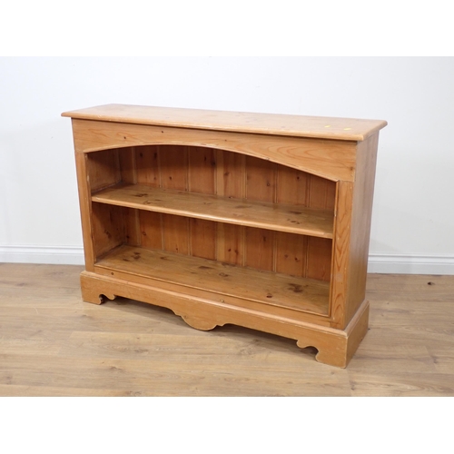 20 - A pine open Bookcase 4ft W x 2ft 9in H