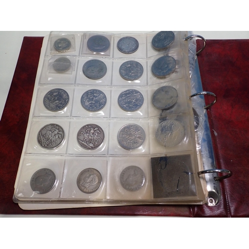 218 - An Album of mainly British Coins, to include; Crowns 1891 and 1895, a France 5 Francs 1870, a quanti... 