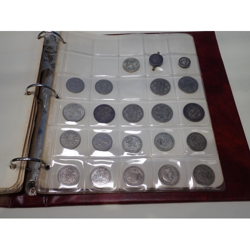 218 - An Album of mainly British Coins, to include; Crowns 1891 and 1895, a France 5 Francs 1870, a quanti... 