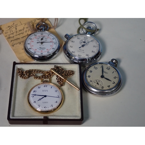 225 - A wooden Box containing various Pocket Watches including one pair cased A/F