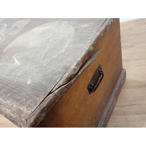 237 - A 19th Century stained and grained pine Blanket Box A/F  2ft 9in W x 1ft 5in H